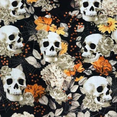 Halloween skull floral scrub cap collection by Sunshine Caps Co