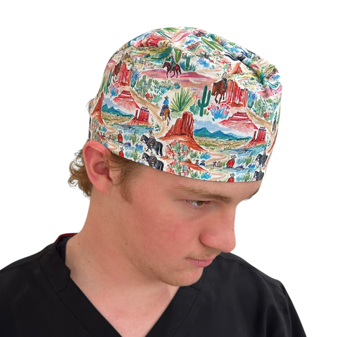 Western Watercolor- Classic/Men's Scrub Cap