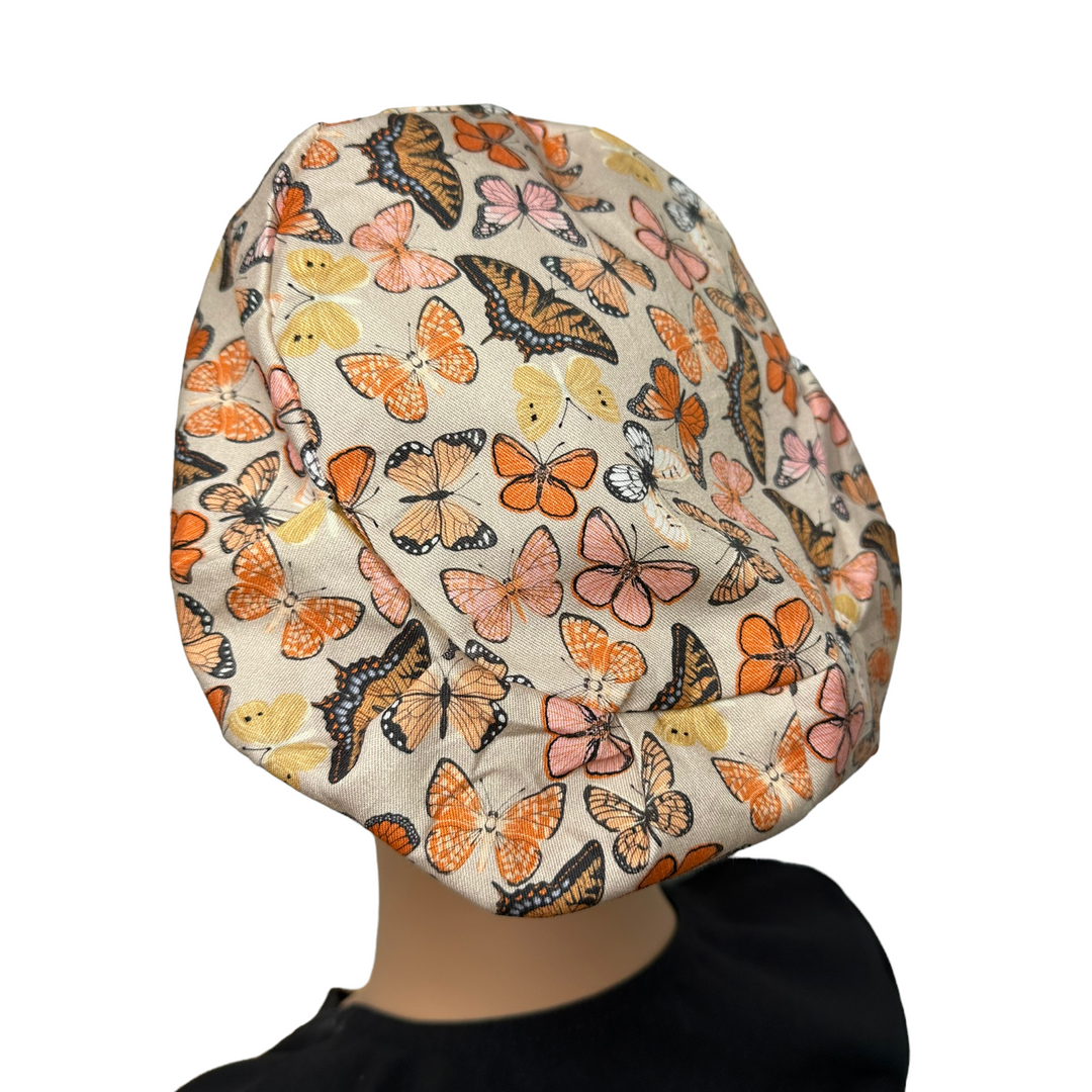 Boho Butterfly Euro Scrub Cap for Women, by Sunshine Caps Co