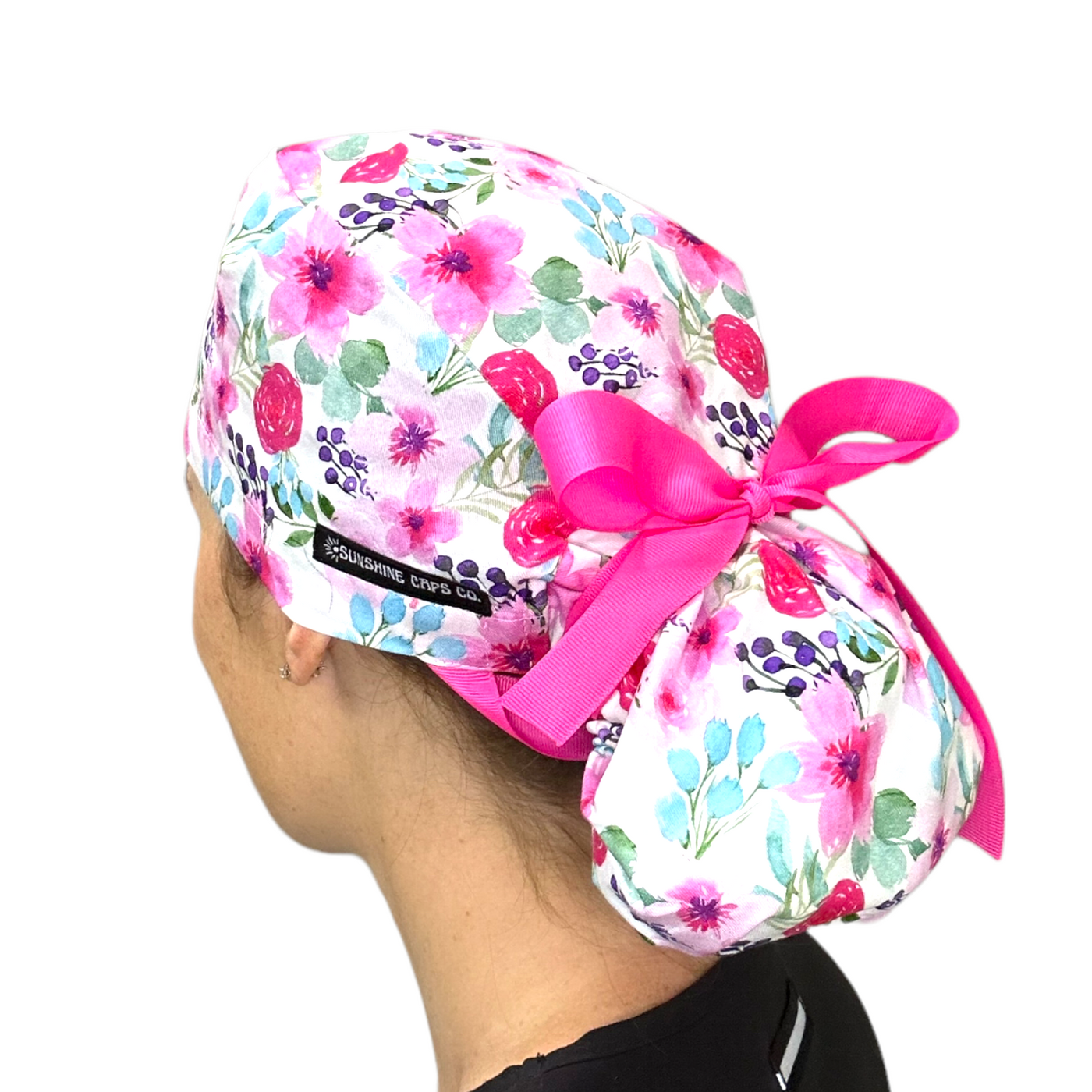 Pink Floral- Ponytail