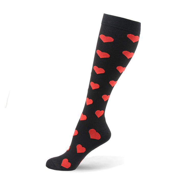 Valentine Hearts BLACK- Compression Socks