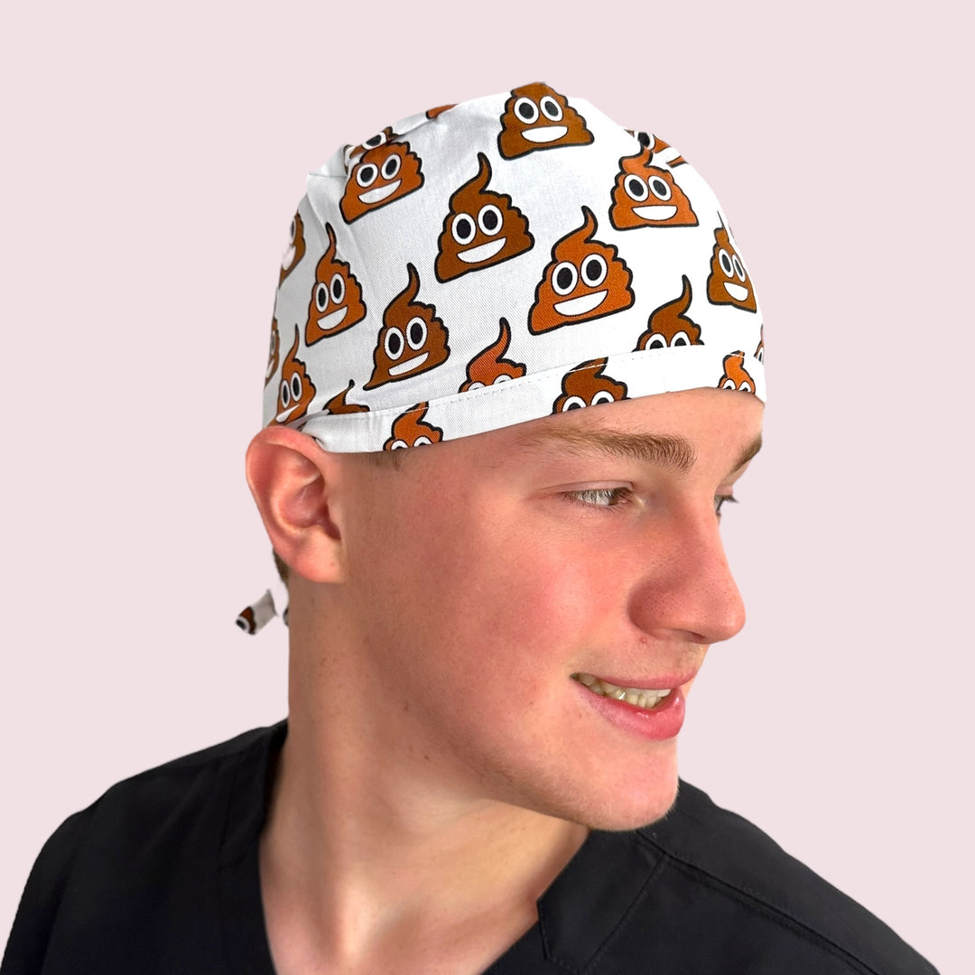 Poop Machine Cap Funny Poop Emoji Men's Surgical Scrub Cap