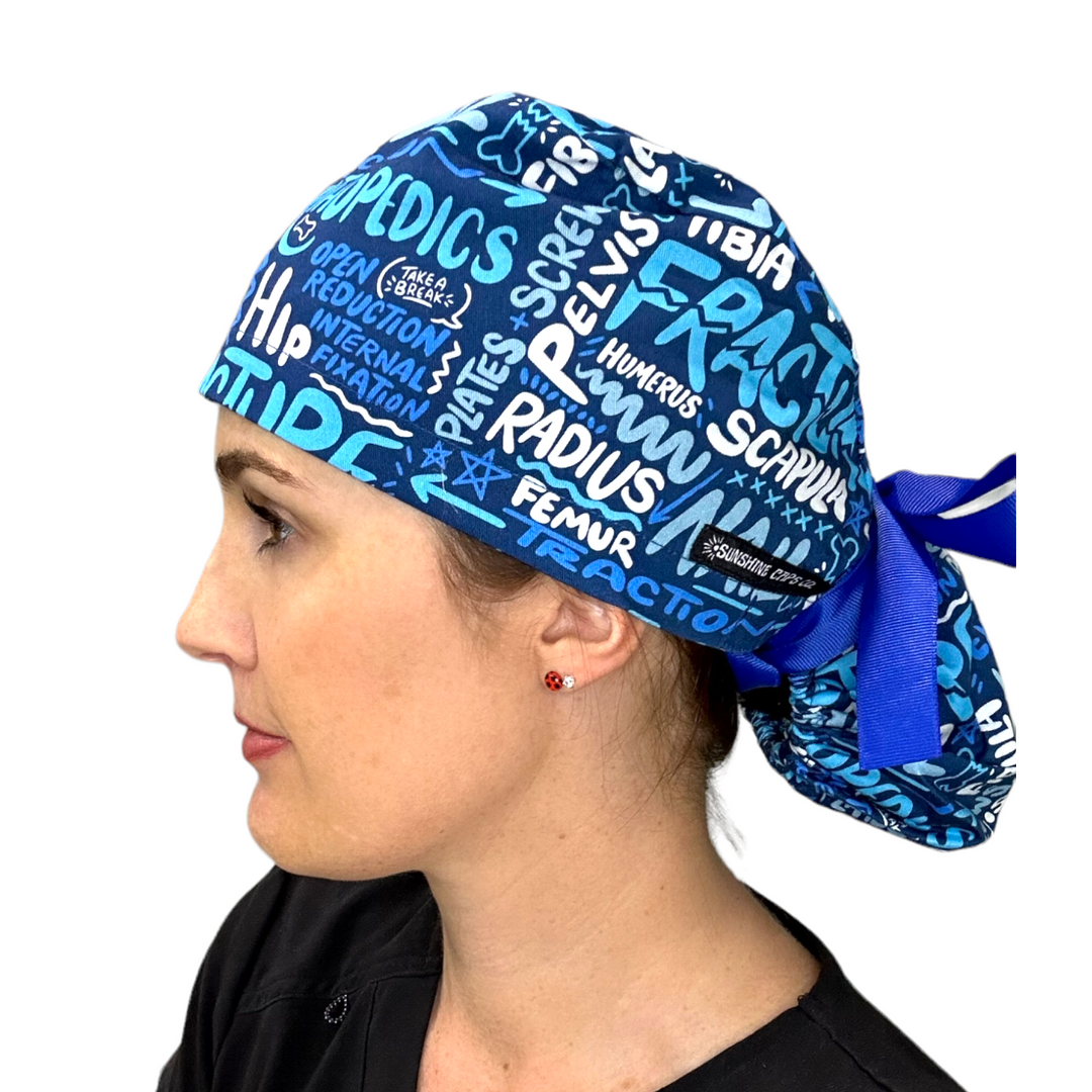 orthopedic Ponytail Scrub Cap for Women, By Sunshine Caps Co.