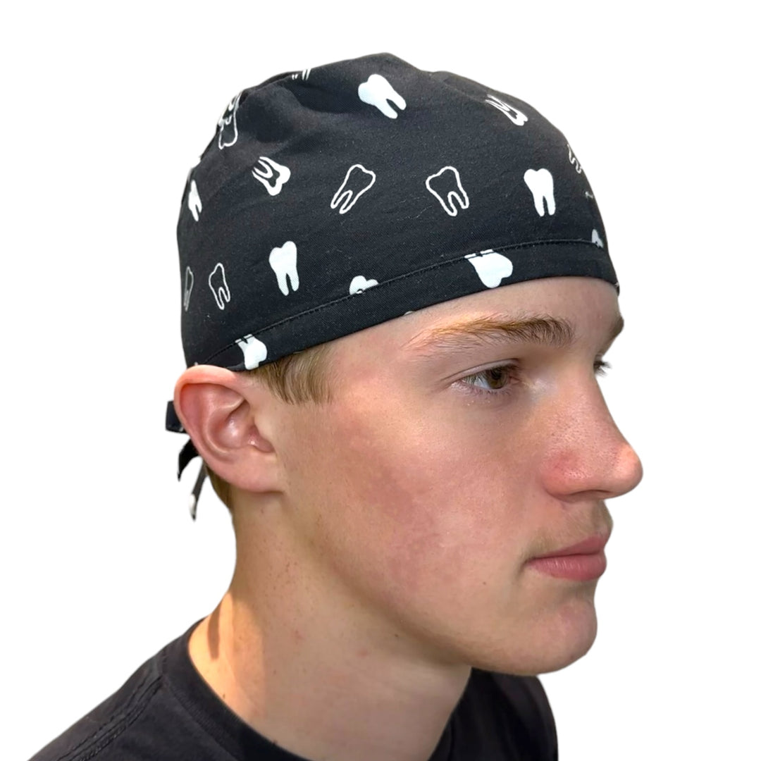 dental tooth Men's Scrub Cap Surgical Hat, by Sunshine Caps Co