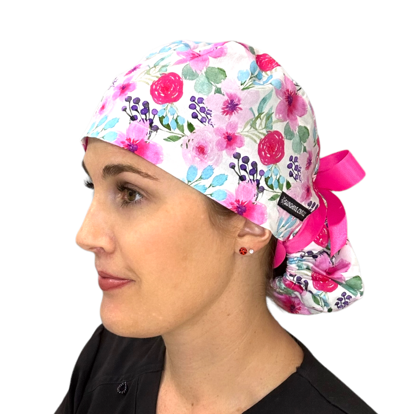 Pink Floral- Ponytail
