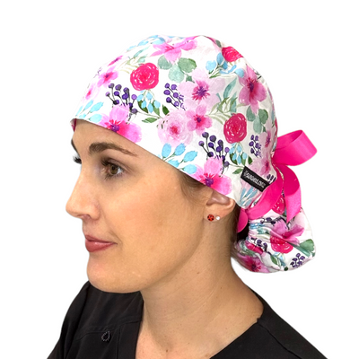 Pink Floral- Ponytail