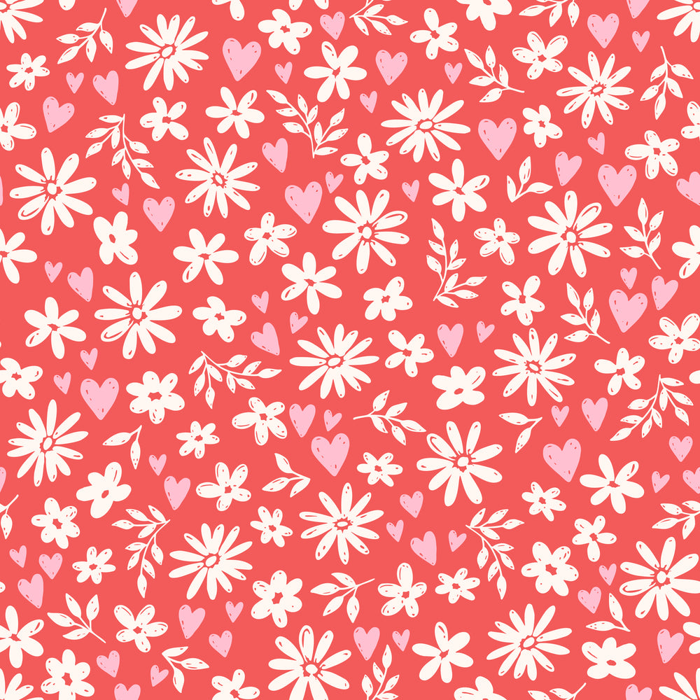 red floral Ponytail Scrub Cap for Women, By Sunshine Caps Co.