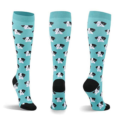 Dogs on Aqua- Compression Socks
