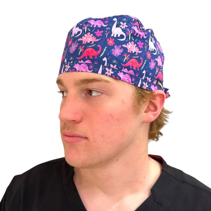 Dino Navy- Classic/Men's Scrub Cap