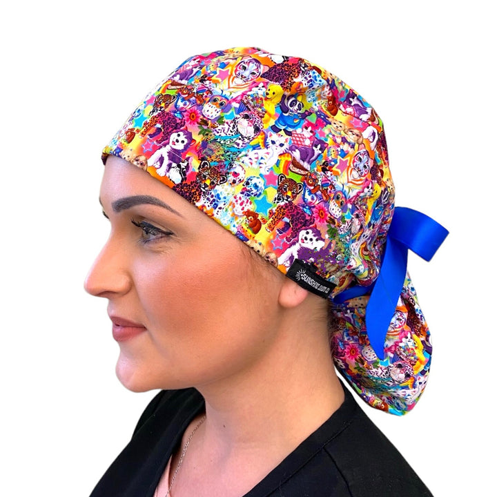 90's vibes Ponytail Scrub Cap for Women, By Sunshine Caps Co.