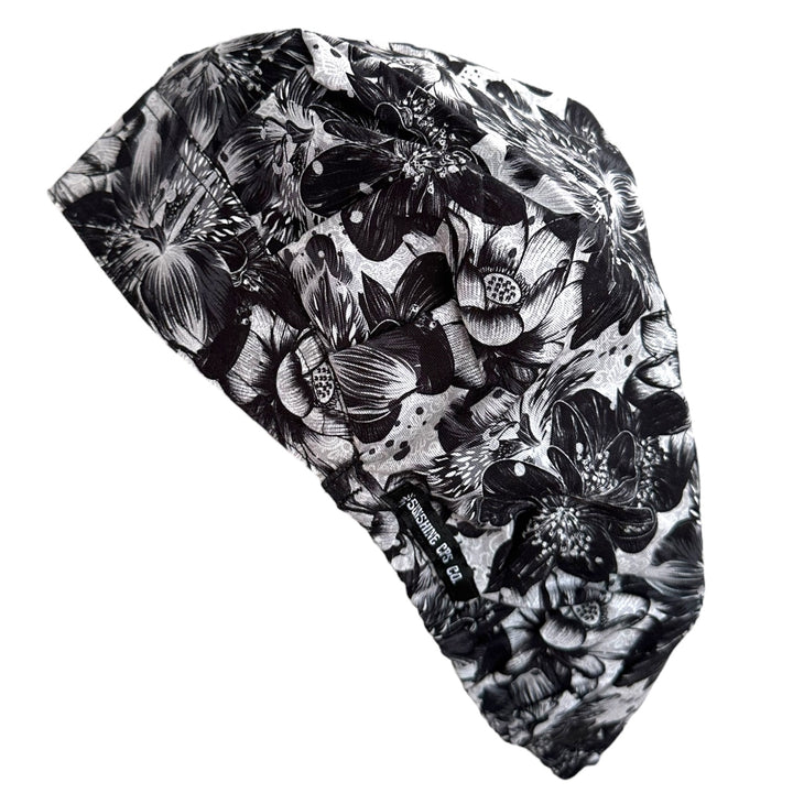 Black Floral Sketch- Bouffant