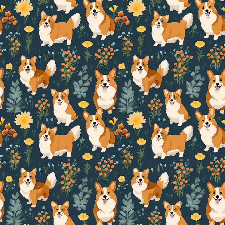 Corgi Dog Floral Ponytail Scrub Cap for Women, By Sunshine Caps Co.