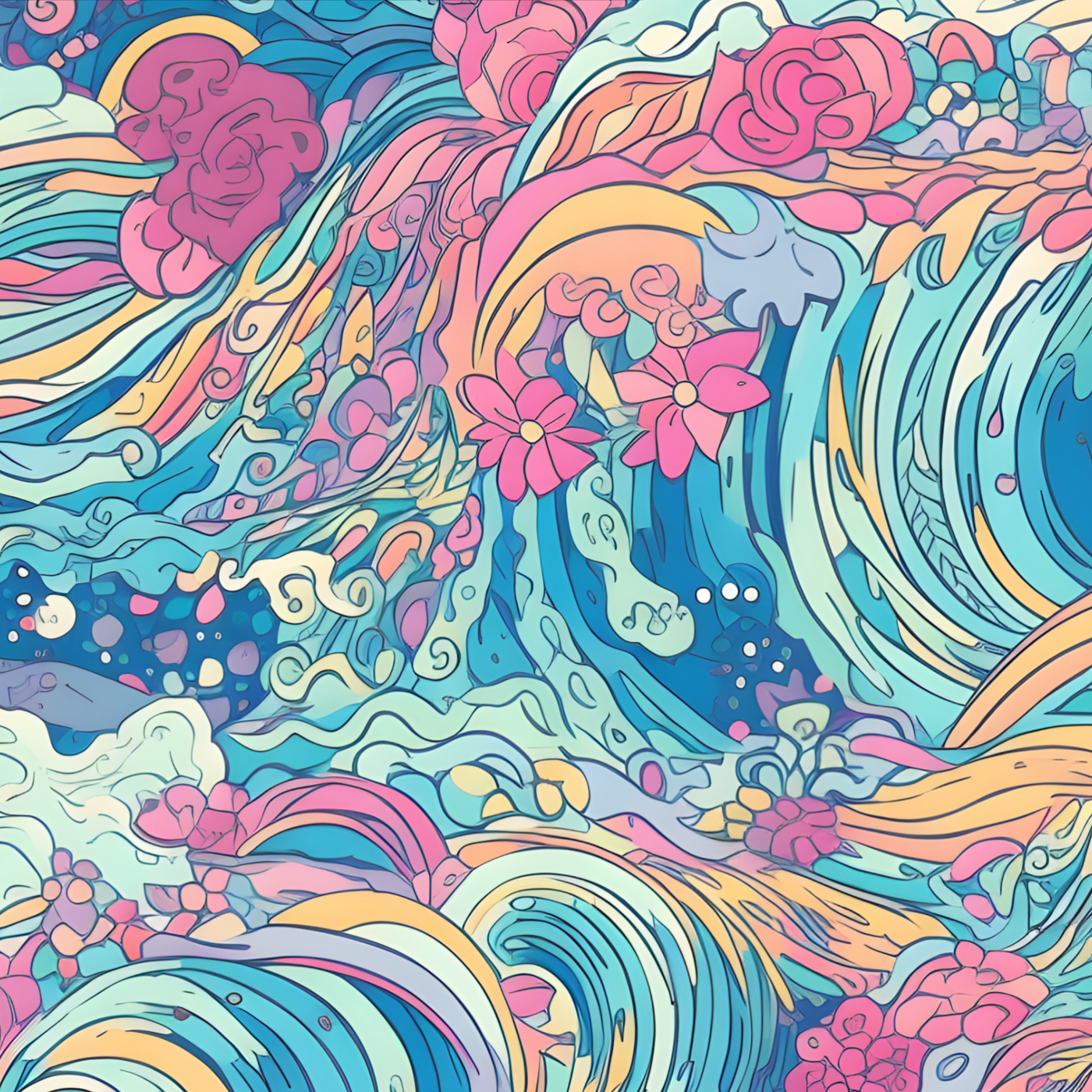 Preppy Waves- Ponytail
