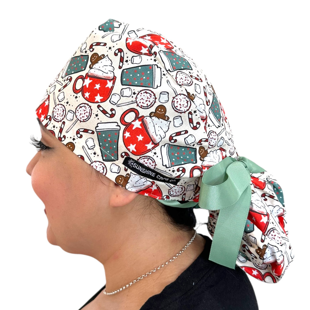 hot-cocoa-christmas-ponytail-scrub-cap-for-women for Free Printable Ponytail Scrub Cap Pattern Hot Cocoa Christmas Ponytail Scrub Cap for Women for Free Printable Ponytail Scrub Cap Pattern