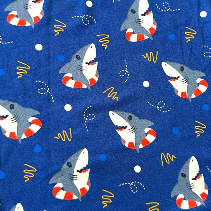 Shark Floaties Short Sleeve Two-Piece PJ's
