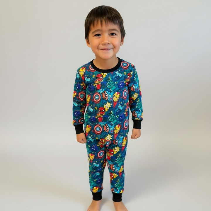 Superhero Long Sleeve Two-Piece PJ's