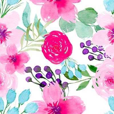 Pink Floral- Ponytail