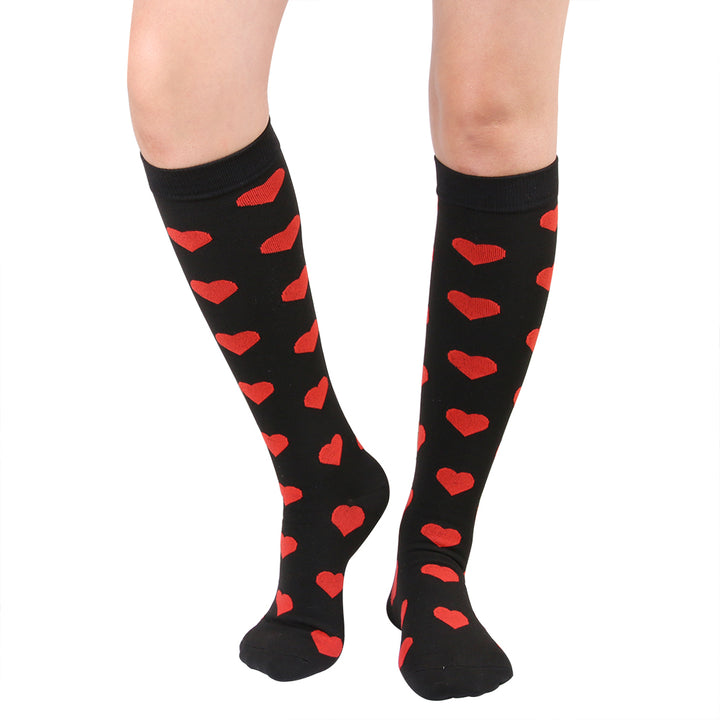 Valentine Hearts BLACK- Compression Socks