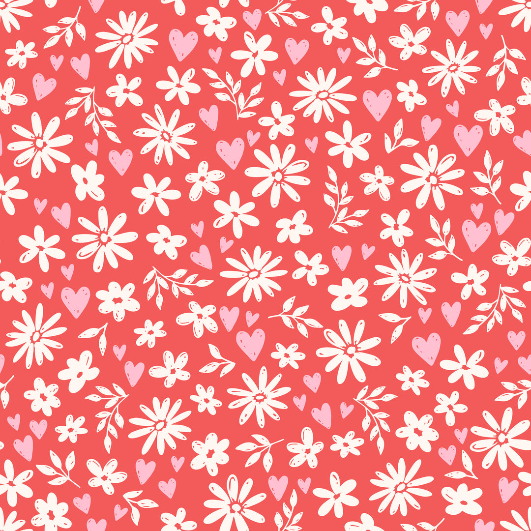 Country red Floral Euro Scrub Cap for Women, by Sunshine Caps Co