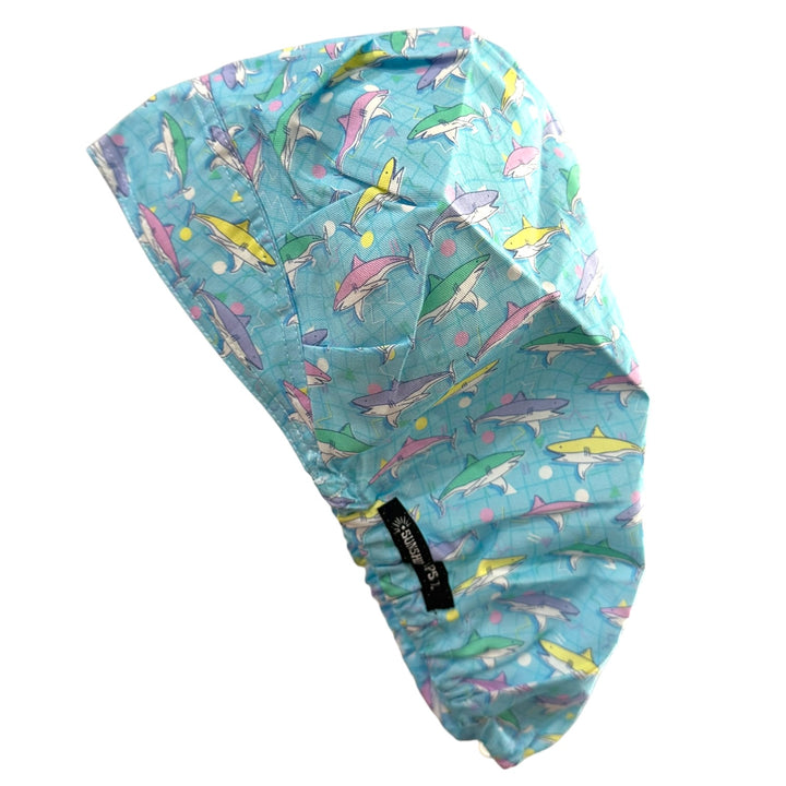 Retro Sharks- Bouffant Scrub Cap