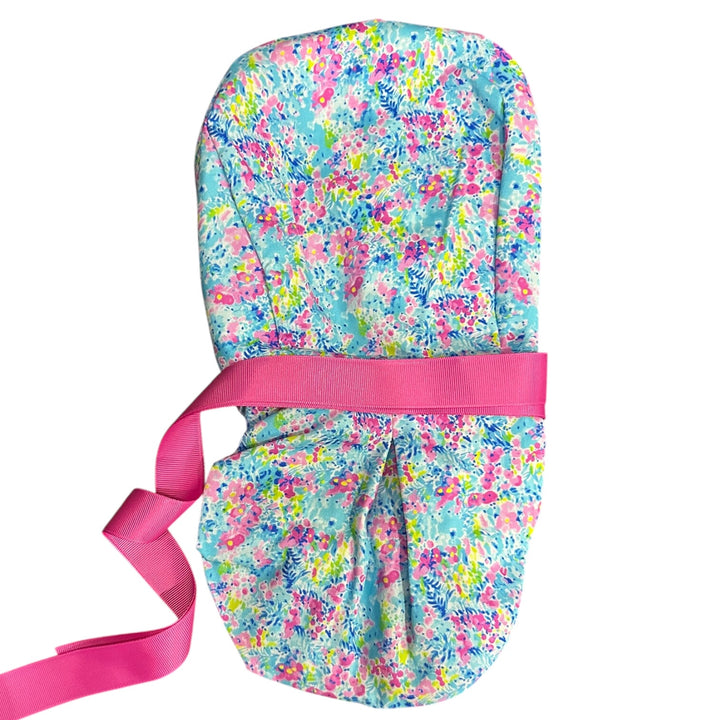 Electric Blooms- Ponytail Scrub Cap