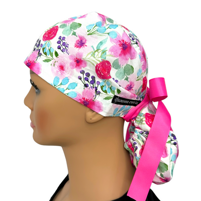 Pink Floral- Ponytail