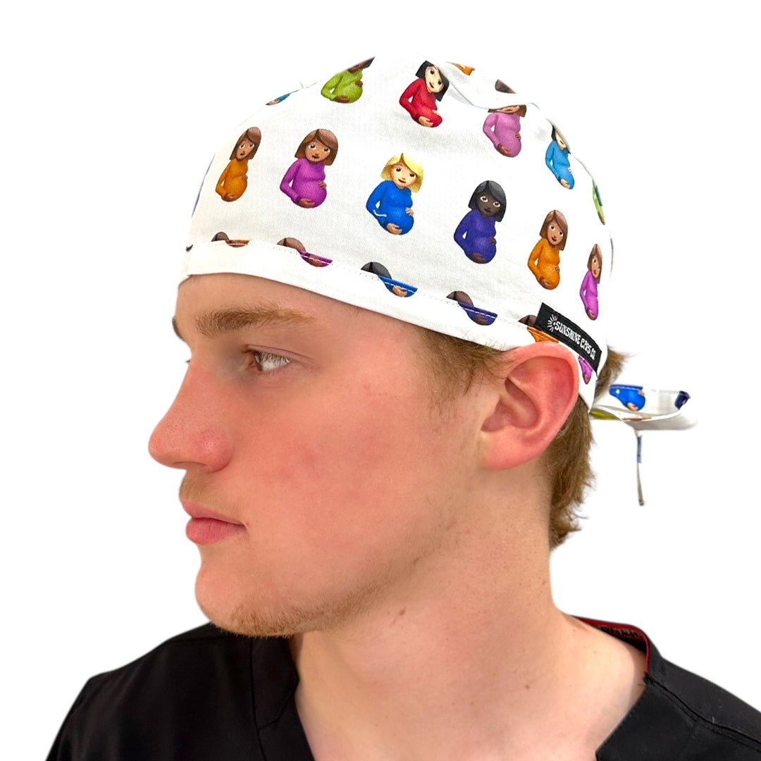 Maternity White-Classic/Men's Scrub Cap