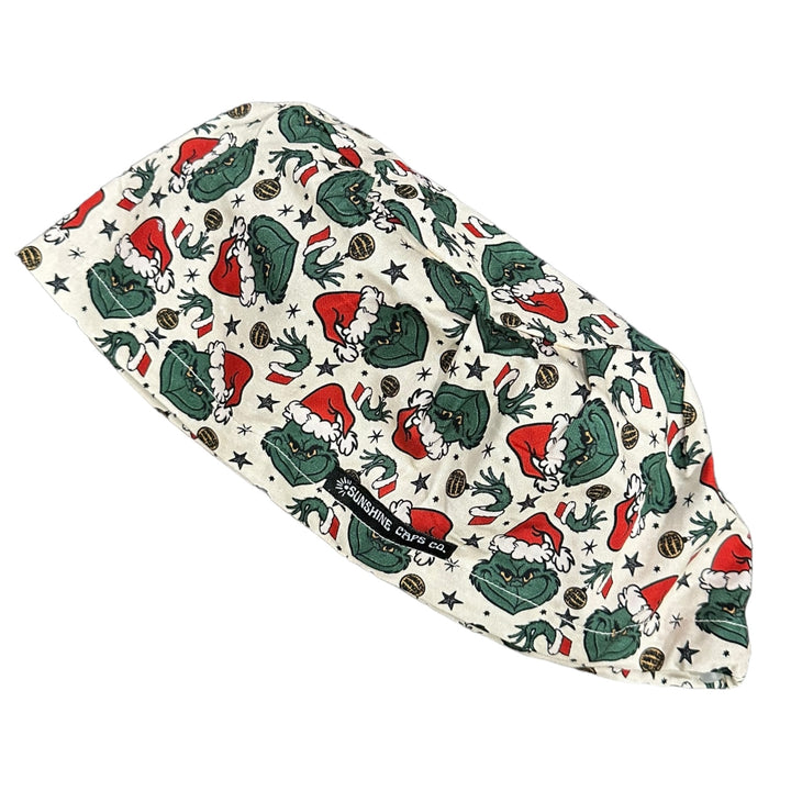 Grinch Christmas Euro Scrub Cap for Women, by Sunshine Caps Co