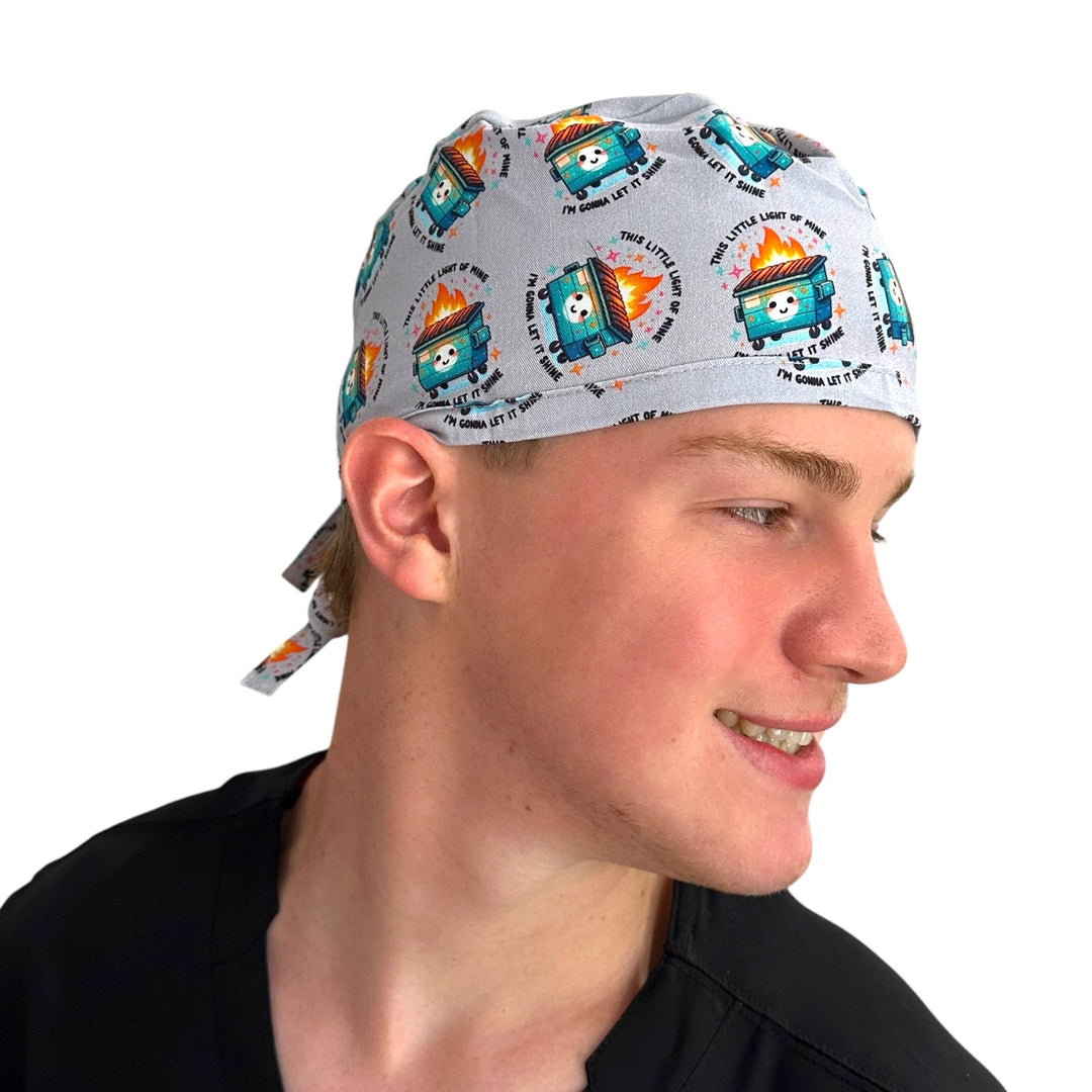 Dumpster Fire Print Unisex Scrub Cap1