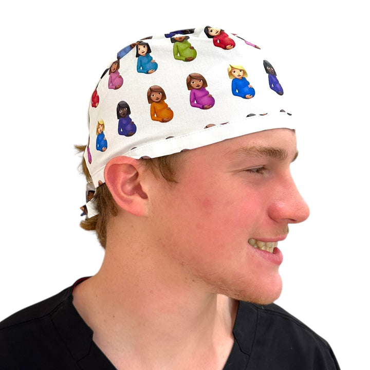 Maternity White-Classic/Men's Scrub Cap