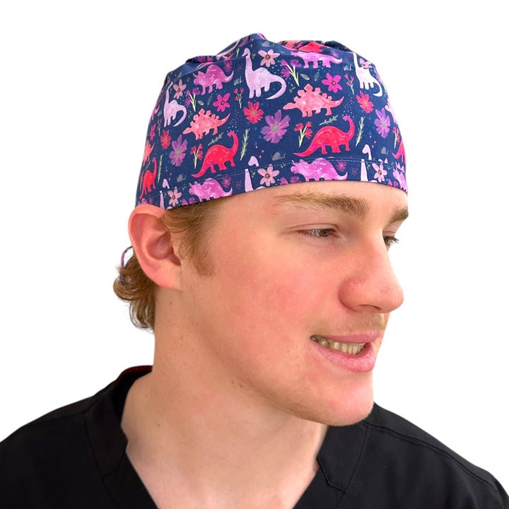 Dino Navy- Classic/Men's Scrub Cap