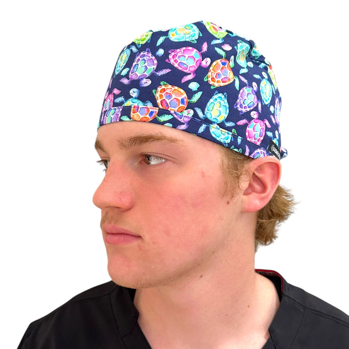 Beachy Sea Turtles- Classic/Men's Scrub Cap