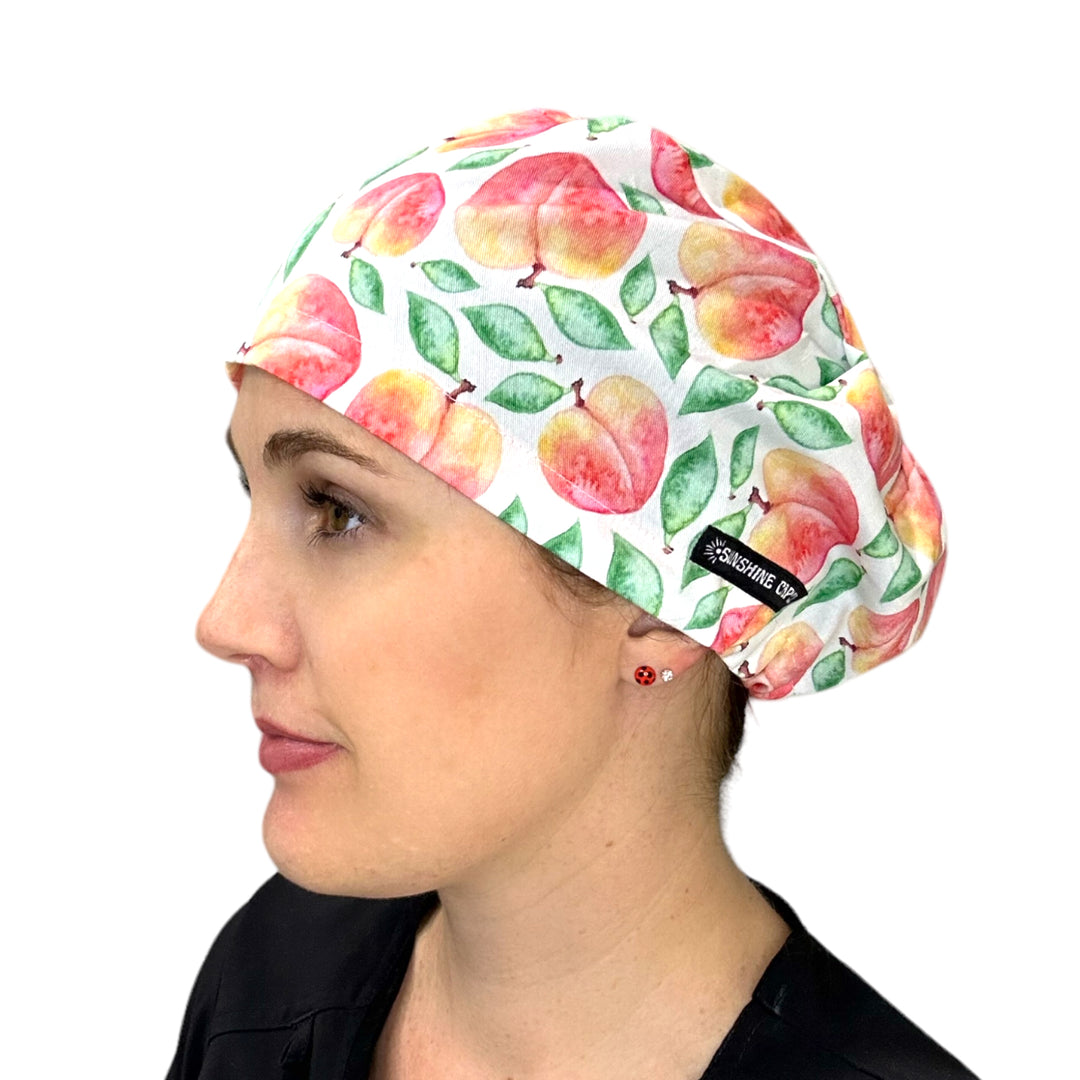Peach Euro Scrub Cap for Women, by Sunshine Caps Co