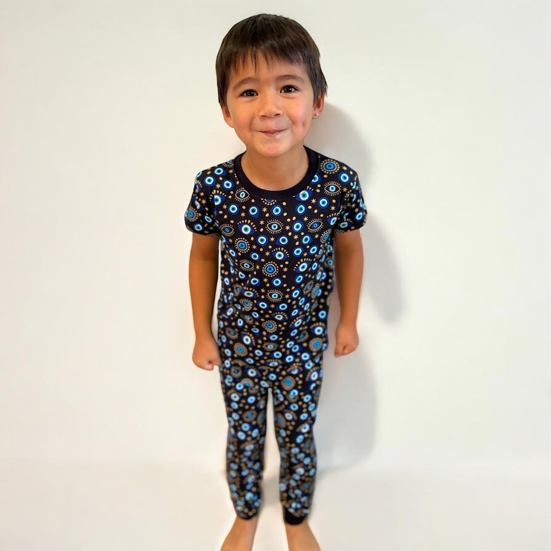 Evil Eye Black Short Sleeve Two-Piece PJ's