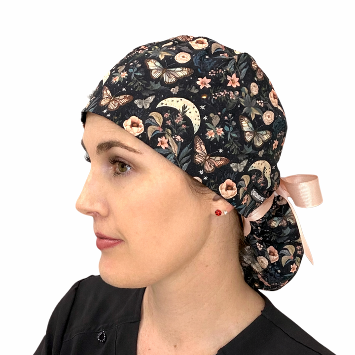 Moon Garden- Ponytail Scrub Cap