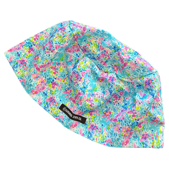 Electric Blooms- Euro Scrub Cap