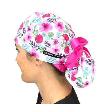 Pink Floral- Ponytail