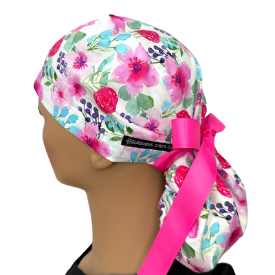 Pink Floral- Ponytail
