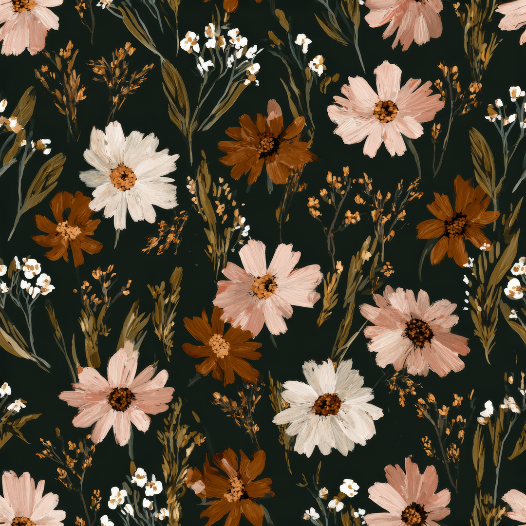 Dark & Moody Floral- Euro Scrub Cap