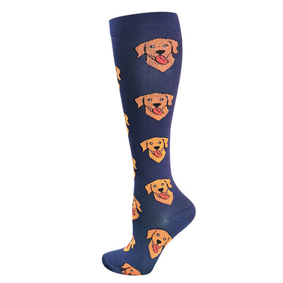 Dogs on Navy- Compression Socks