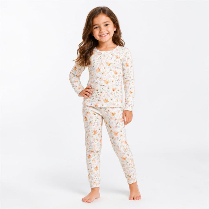 Vintage Floral Long Sleeve Two-Piece PJ's