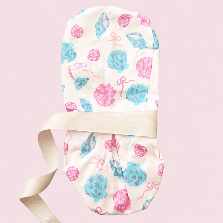 Seashell Sweetheart- Ponytail Scrub Cap