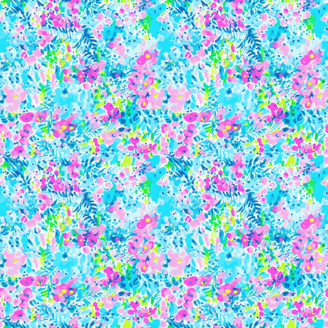 Electric Blooms- Ponytail Scrub Cap