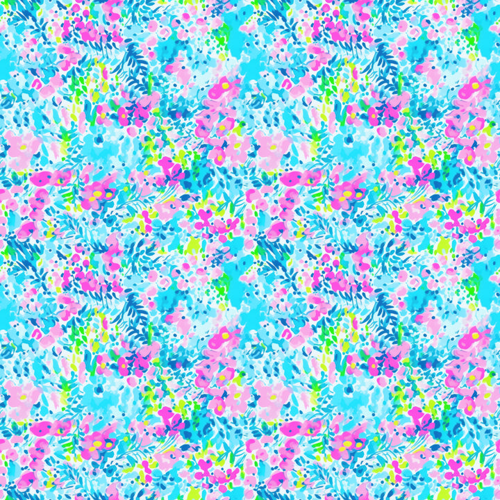 Electric Blooms- Ponytail Scrub Cap