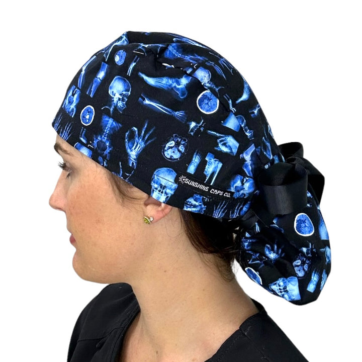 radiology Ponytail Scrub Cap for Women, By Sunshine Caps Co.