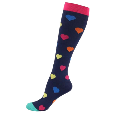 Hearts on Navy- Compression Socks