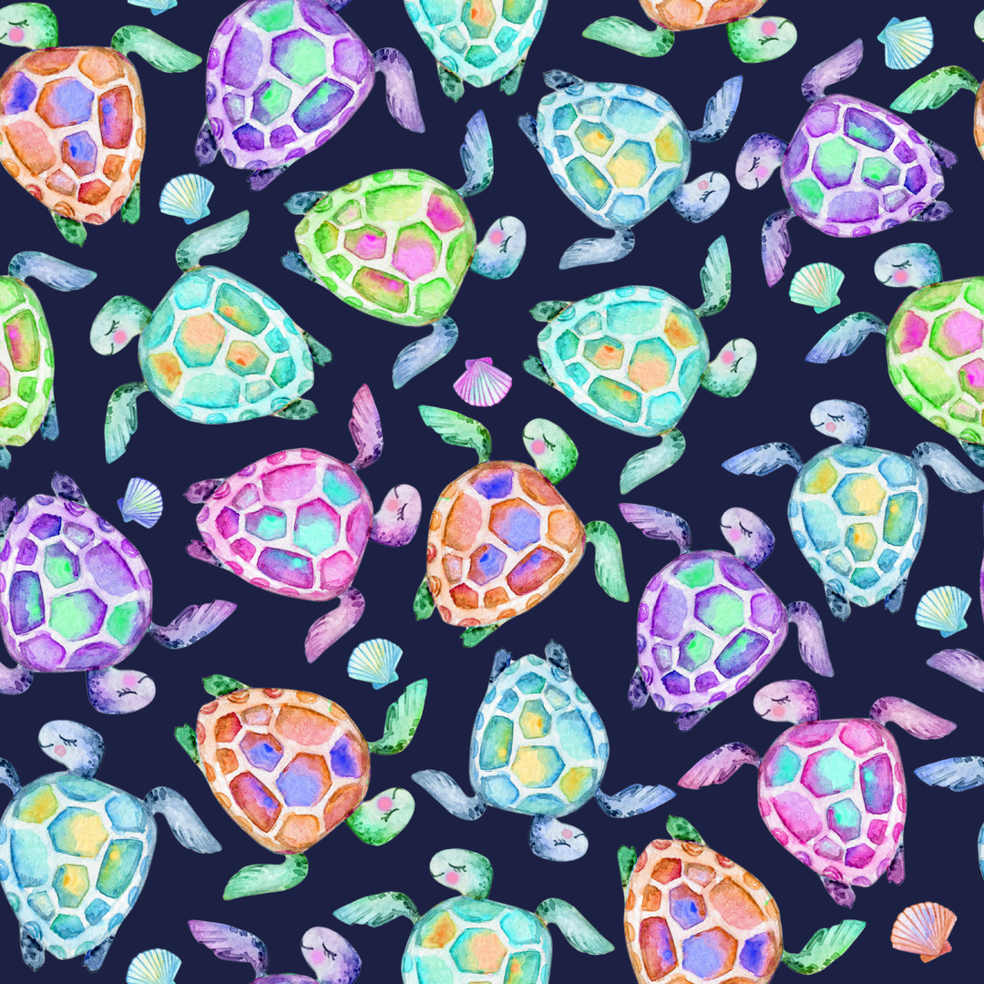 Beachy Sea Turtles- Ponytail Scrub Cap