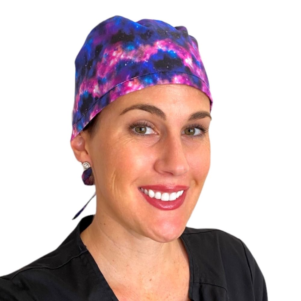 solar galaxy surgical unisex scrub hat