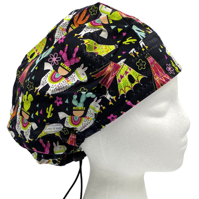 glamping llama bouffant surgical scrub cap by sunshine shops co