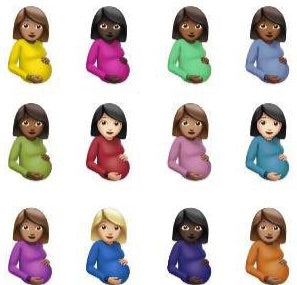 Maternity White Pregnant emoji Euro Scrub Cap for Women, by Sunshine Caps Co